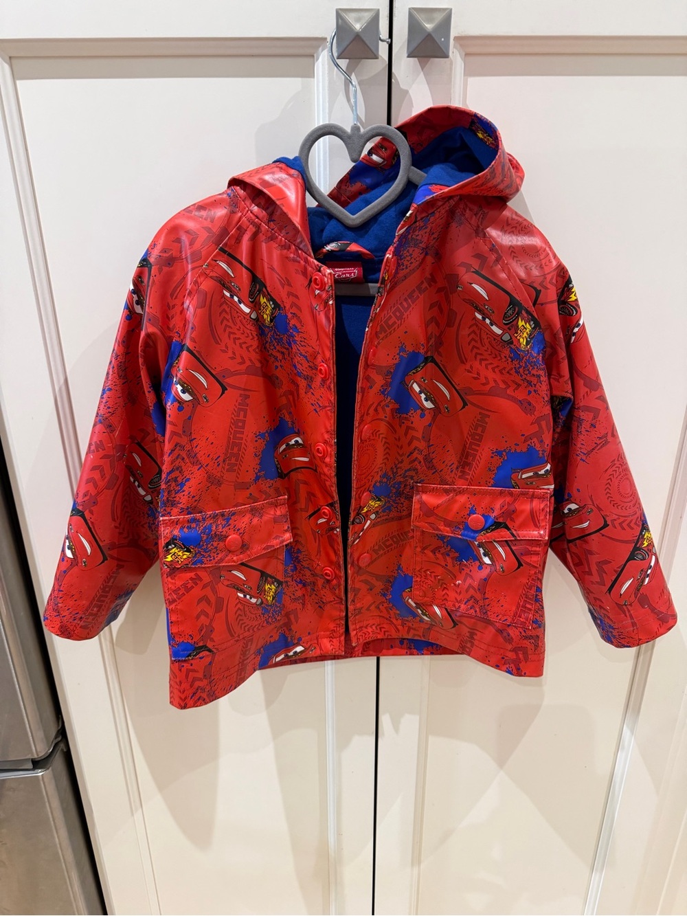Disney Pixar cars 4t Red Hooded Rain Jacket with lining